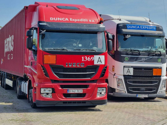 Hazardous goods truck on the way to the Eurogate Container Terminal Wilhelmshaven